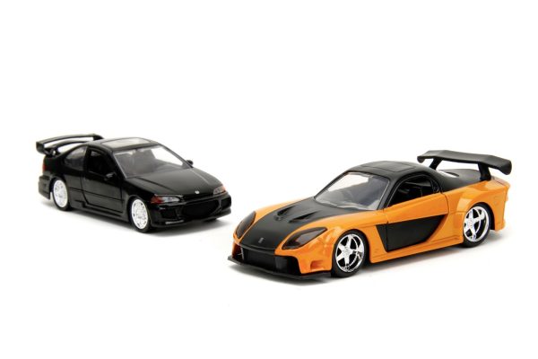 JADA FAST & FURIOUS LEGACY SERIES SET 2 MASINUTE METALICE HONDA CIVIC SI MAZDA RX-7 SCARA 1:32 - imagine 4