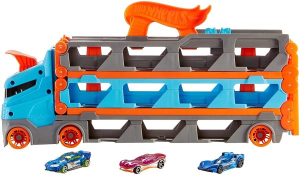 HOT WHEELS 2 IN 1 MEGA TRANSPORTATOR MASINI PISTA - imagine 4