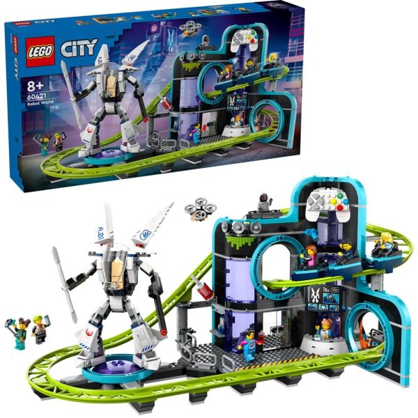 LEGO CITY PARC CU ROLLER-COASTER LUMEA ROBOTILOR 60421 - imagine 4