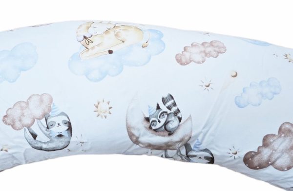 Perna pentru gravida, Fibre din silicon, 180 cm, Appekids - Clouds - imagine 5