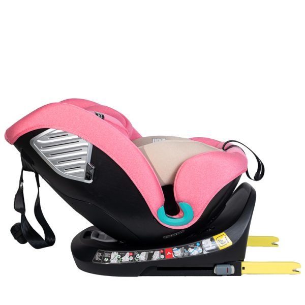 Scaun Auto Saphir DELUXE BUF BOOF iSIZE UnicornPink cu Isofix pozitie somn 165 grade rotativ 360 grade 40-150 cm - imagine 6