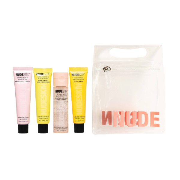 4 Steps Citrus Renew Set Nudestix: Lemon-Aid, Detox, Peel-Off Mask, For Face, 60 ml + Nudeskin, Citrus, Cleansing Balm, For Face, 60 ml + Citrus, Moisturizing, Day & Night, Cream Mask, For Face, 60 ml + Nudeskin, 5% Acide Glycolic, Illuminating, Tonic Lotion, For Face, 95 ml - For Women