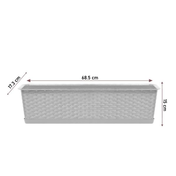 Set 4 jardiniere decorative, antracit, 68.5x17.3x15 cm, Ratolla Case P - imagine 3