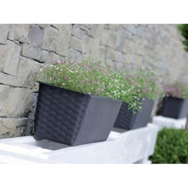 Set 4 jardiniere decorative, antracit, 68.5x17.3x15 cm, Ratolla Case P - imagine 5