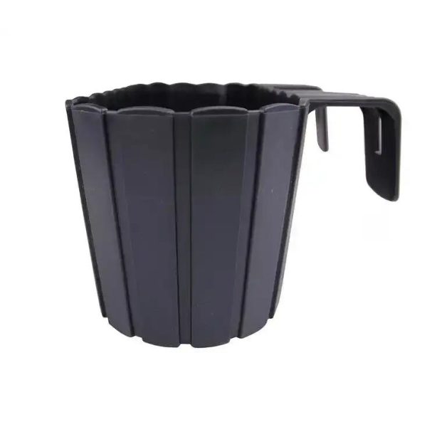 Set 4 jardiniere decorative cu suport de plastic, antracit, 4.9 L, 38.3x21.2x13 cm, Boardee Hook - imagine 4