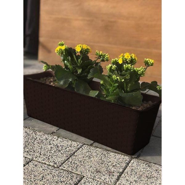 Set 4 jardiniere decorative, maro, 68.5x17.3x15 cm, Ratolla Case P - imagine 4