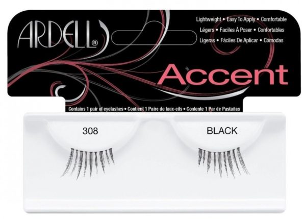 Ardell, Accent, False Eyelashes, 308, Black - For Women