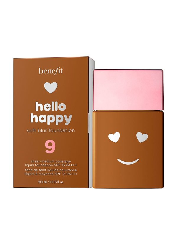 Benefit, Hello Happy Soft Blur, Matte Finish, Liquid Foundation, 09, Deep Neutral, SPF 15, 30 ml - For Women