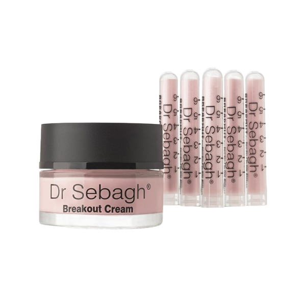 Breakout Set Dr Sebagh: Breakout, Anti-Acnee, Powder Tubes, 5 pcs, 1.95 g + Breakout, Calming, Day, Cream, For Face, 50 ml - Unisex