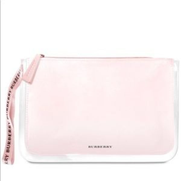 Burberry, Textile Makeup Bag, Pink - For Women