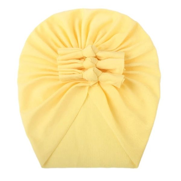 Caciulita tip turban cu trei fundite (Marime Disponibila: 6-9 luni (Marimea 19 incaltaminte), Culoare: Visiniu) - imagine 7