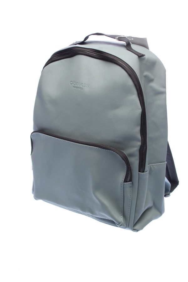 Calvin Klein, School, Polyurethane, Textile Backpack, Gray, Travel, Unisex - Unisex