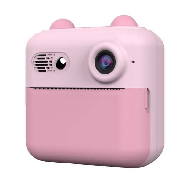 Camera Instantanee pentru Copii, Flippy, cu Functie de Printare, Cablu USB-C, Bluetooth, compatibil iOS/Android, Imprimare APP, Model Urechi, Snur Subtire Inclus, Roz - imagine 3