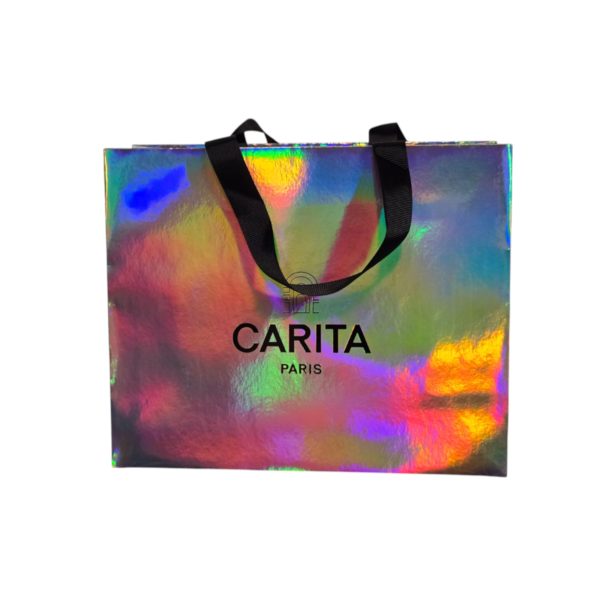 Carita Paris, Textile Makeup Bag, Silver, Size Medium - For Women