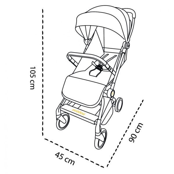 Carucior sport pliabil Skiddou Espoo+ Normandic Dream, ultracompact pentru calatorii, Gri - imagine 2