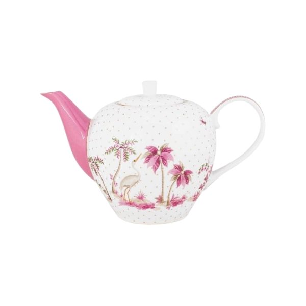 Ceainic din porțelan, Pip Studio, Dots Gold Pink, 1600 ml, colecția Jolie