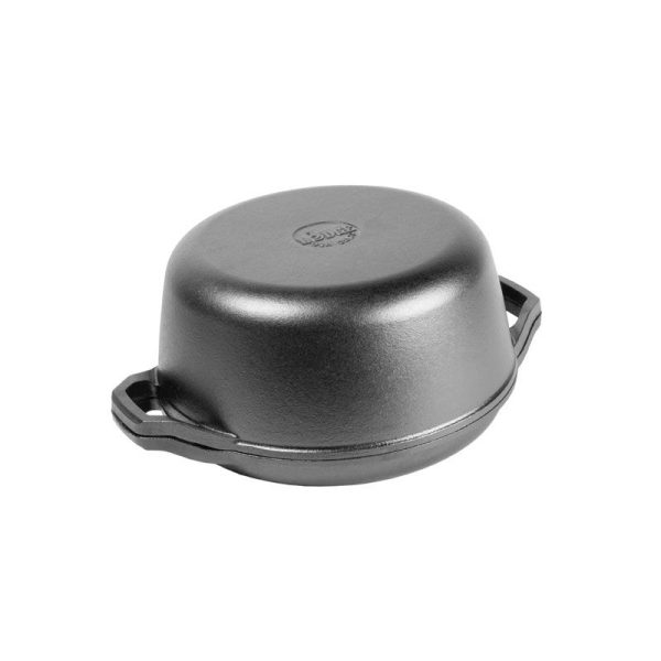 Ceaun din fonta cu capac tip tigaie grill - cuptor olandez Lodge Chef Collection 30,5 cm 5,6 litri L-C6DD - imagine 5