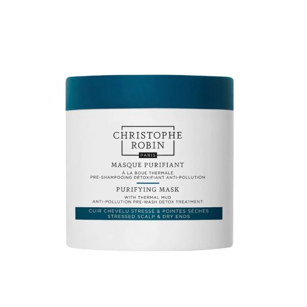 Christophe Robin, Purifying, Thermal Mud, Hair Treatment Cream Mask, For Detoxing, 250 ml - For Women