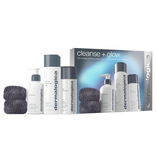 Cleanse + Glow Set Dermalogica: Special, Cleansing Gel, For Face, 250 ml + Precleanse, Eliminates Impurities, Oil, For Face, 150 ml + Daily Microfoliant, Exfoliating, Exfoliating Powder, 74 g - For Women