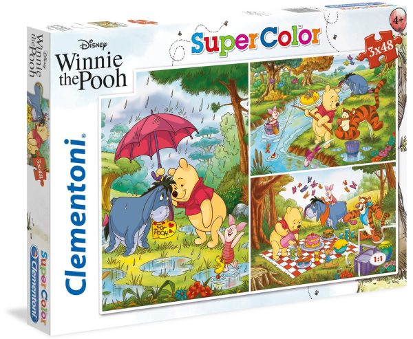 Set Trio, Clementoni, SuperColor, Winnie The Pooh, Puzzle, Unisex, 4+ years, 3x48 pcs - Unisex