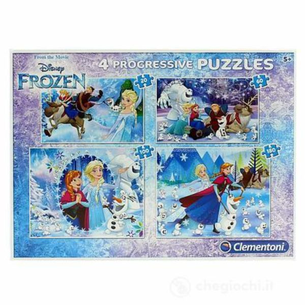 Set, Clementoni, Frozen, 4-In-1, Puzzle, 7723, For Girls, 20 x 60 x 100 x 180 pcs - For Girls