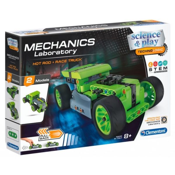 Clementoni, Mechanics Laboratory, Hot Road + Race Truck, Construction Set, 17373, For Boys, 8+ years, 130 pcs - For Boys