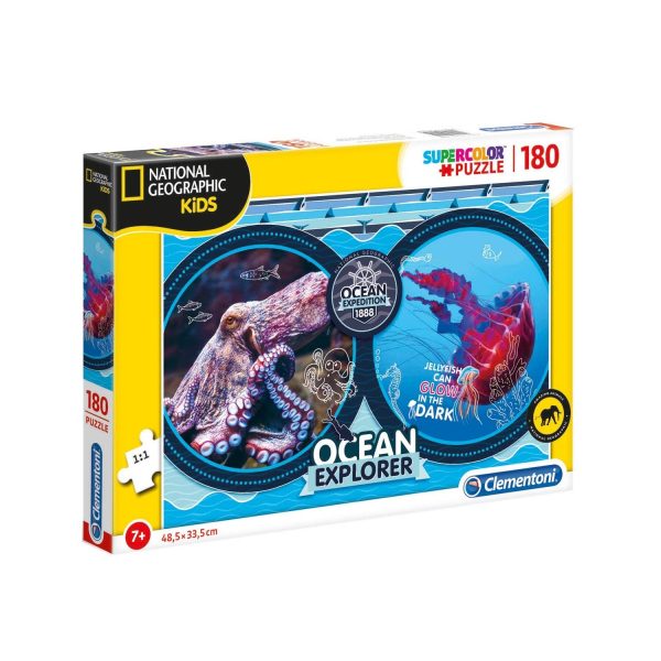 Clementoni, National Geographic Kids, Ocean Explorer, Puzzle, Unisex, 7+ years, 180 pcs - Unisex