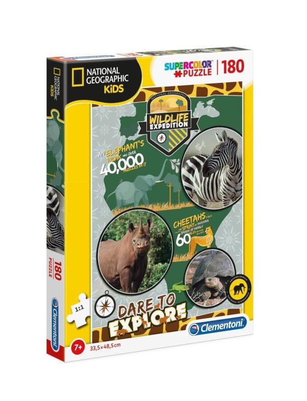 Clementoni, National Geographic Kids, Wildlife Expedition, Puzzle, Unisex, 7+ years, 180 pcs - Unisex