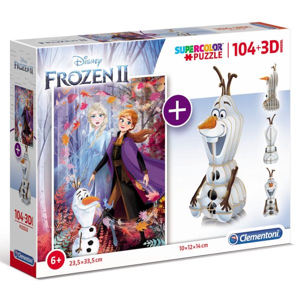 Clementoni, SuperColor, Frozen 2 3D, Puzzle, For Girls, 6+ years, 104 pcs - For Girls