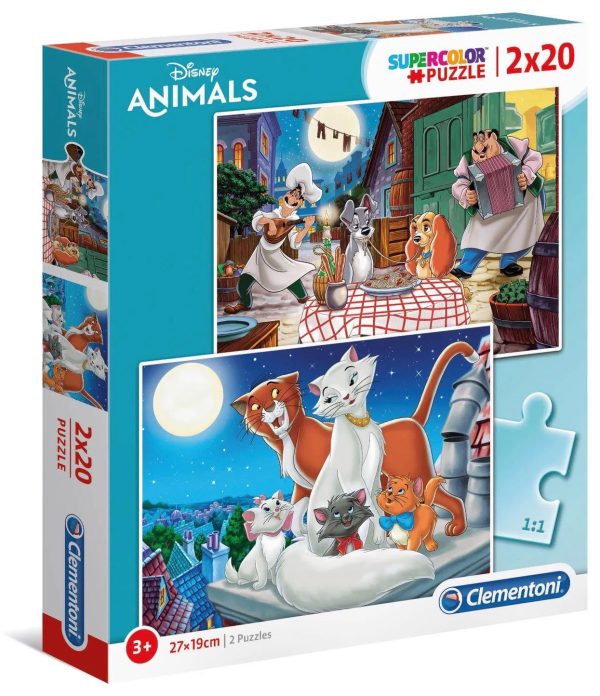 Set Duo, Clementoni, Supercolor, Animals, Puzzle, Unisex, 3+ years, 2 x 20 pcs - Unisex