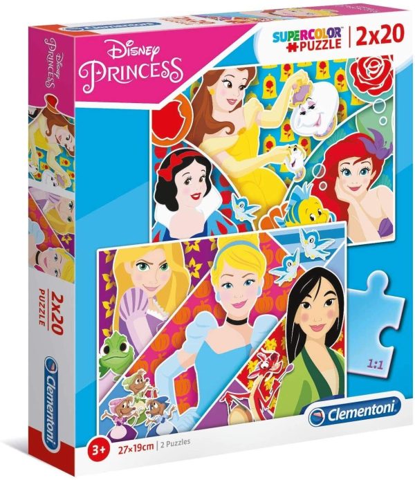 Set Duo, Clementoni, Supercolor, Disney Princess, Puzzle, For Girls, 3+ years, 2 x 20 pcs - For Girls