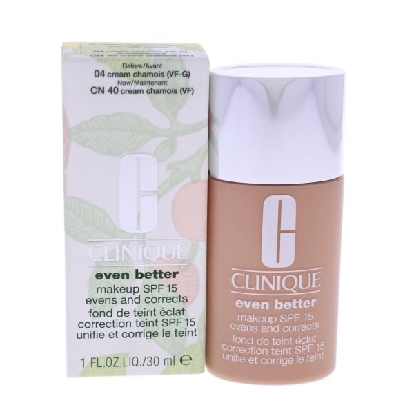 Clinique, Even Better, Oil Free, Natural Medium Coverage, Liquid Foundation, CN 40, Cream Chamois, SPF 15, 10 ml *Tester - For Women