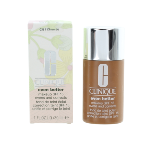 Clinique, Even Better, Paraben-Free, Hydrating, Liquid Foundation, CN 113, Sepia, SPF 15, 30 ml - For Women