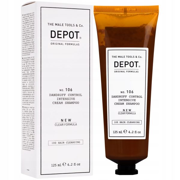 Depot, 100 Hair Cleansing No. 106 Clear Formula, Pro-Vitamin B5, Hair Shampoo, Anti-Dandruff, 125 ml - For Men