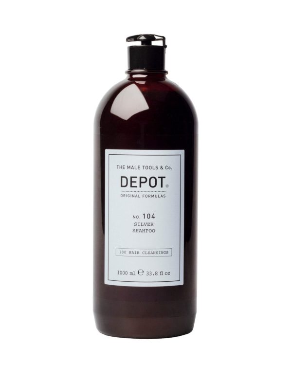 Depot, 100 Hair Cleansing No. 104, Botanical Complex, Hair Shampoo, For Neutralisation Of Yellow Tones, 1000 ml - For Men