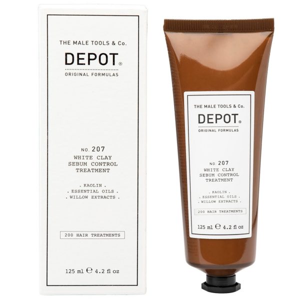 Depot, 200 Hair Treatments No. 207, Kaolin, Scalp Treatment Cream Mask, For Regulation Of Excessive Sebum, 125 ml - For Men