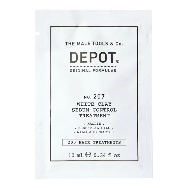 Depot, 200 Hair Treatments No. 207, Kaolin, Scalp Treatment Cream Mask, For Regulation Of Excessive Sebum, 10 ml - For Men