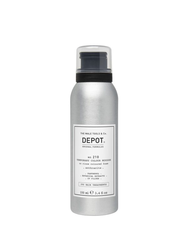 Depot, 200 Hair Treatments No. 210, Panthenol, Hair Colour Leave-In Mousse, Anthracite, 100 ml - For Men