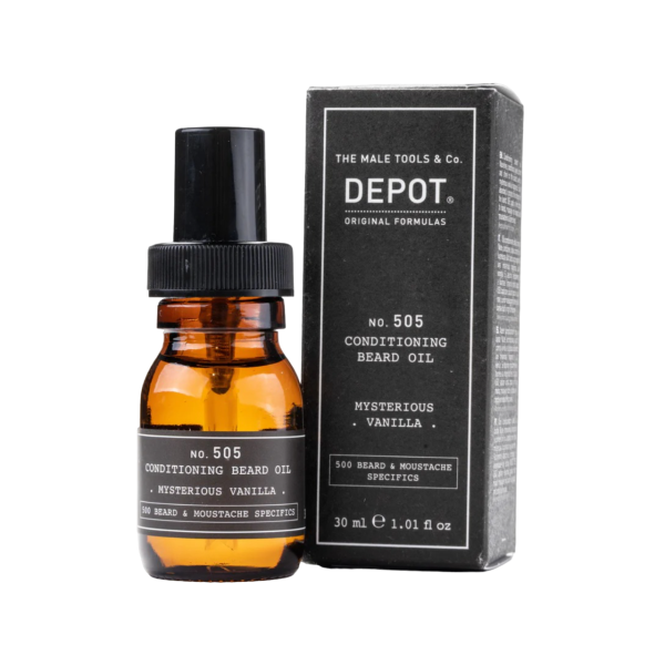 Depot, 500 Beard & Mustache Specifics No. 505, Beard Oil, Misterious Vanilla, Vitamin E, For Shine & Softness, 30 ml - For Men