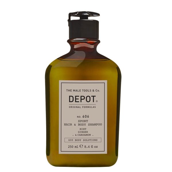 Depot, 600 Body Solutions No. 606, Mint, Ginger & Cardamom, Shower Gel & Shampoo 2-In-1, Botanical Complex, 250 ml - For Men