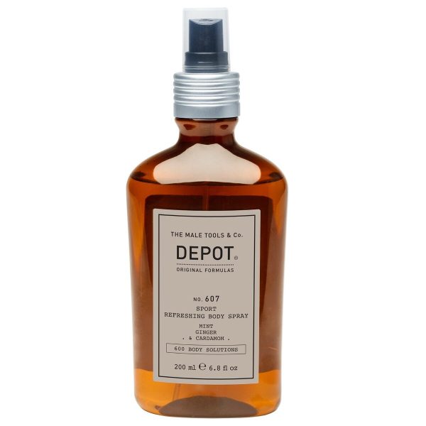 Depot, 600 Body Solutions No. 607, Botanical Complex, Refreshing, Body Spray, For Face & Body, Mint, Ginger & Cardamom, 200 ml - For Men