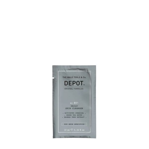 Depot, 800 Skin Specifics No. 801, Activated Charcoal, Detoxifying, Cleansing Gel, For Face, 10 ml - For Men