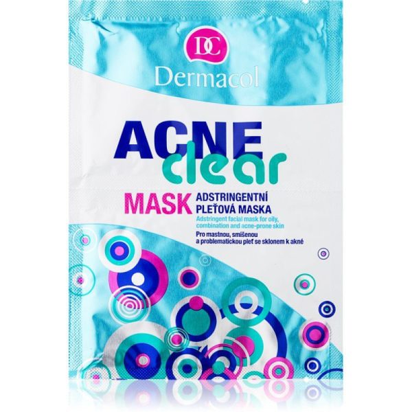 Set Duo, Dermacol, Acne Clear, Anti-Acnee, Cream Mask, For Face, 2 pcs, 8 g - None