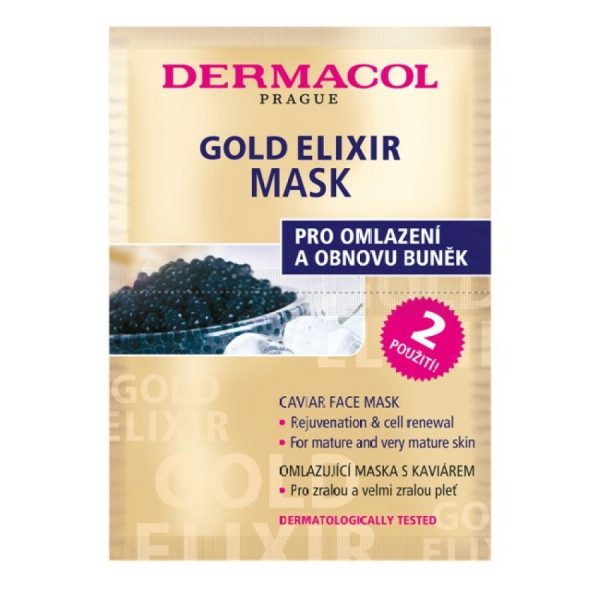 Set Duo, Dermacol, Gold Elixir, Caviar Extract, Anti-Ageing, Cream Mask, For Face, 2 pcs, 8 g - None