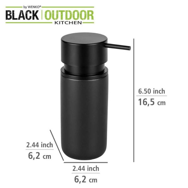 Dispenser pentru sapun lichid, din ceramica, negru, 0,25 litri Silo Wenko Black Outdoor Kitchen 55035100 - imagine 7