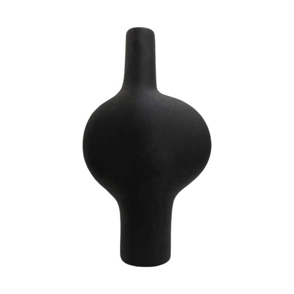 Decoratiune de masa Glaze, ceramica, negru mat, 19.5x8x34.5 cm