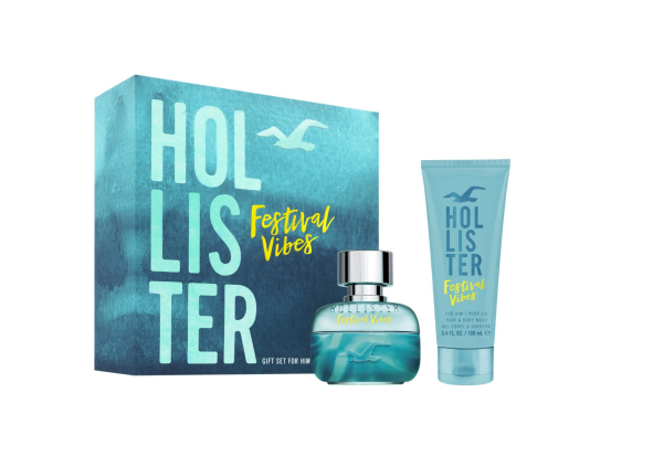 Festival Vibes Set Hollister: Festival Vibes, Shower Gel & Shampoo 2-In-1, 100 ml + Festival Vibes, Eau De Toilette, For Men, 50 ml - For Men