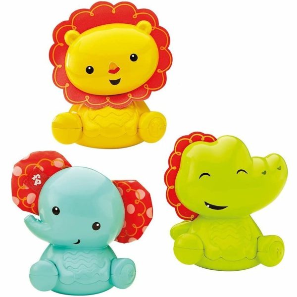 Fisher Price, Roly-Polly Friends, Lion,Elephant,Crocodile, Rattle Toy Sets, 3+ months - Unisex