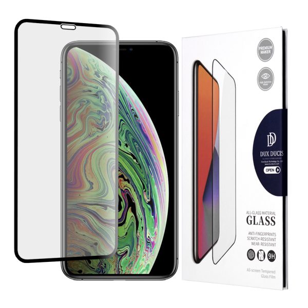 Folie sticla iPhone X XS 11 Pro, Dux Ducis Tempered Glass, Negru