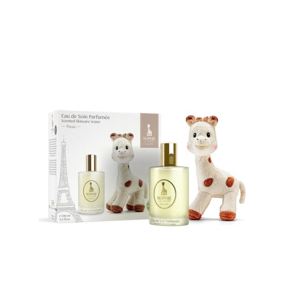 Gift Box Set Sophie la Girafe: Paris, Eau De Parfum, For Girls, 100 ml + Sophie La Girafe, Giraffe, Collectible Plush Toy, 0+ months - For Girls